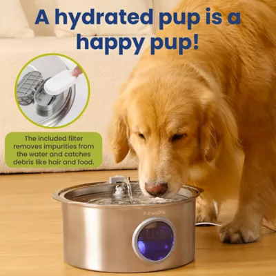 PawsPik Dog & Cat Ultra-Quiet Stainless Steel Water Fountain, 1.8-gal - Image 4
