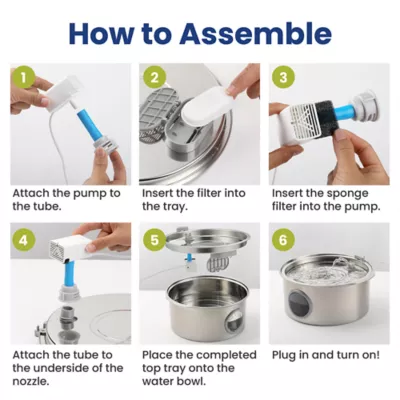 PawsPik Dog & Cat Ultra-Quiet Stainless Steel Water Fountain, 1.8-gal - Image 10