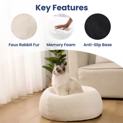 PawsPik Cat & Dog Perfect Comfort Orthopedic Faux Rabbit Fur Memory Foam Bed - Image 3