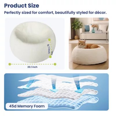 PawsPik Cat & Dog Perfect Comfort Orthopedic Faux Rabbit Fur Memory Foam Bed - Image 5