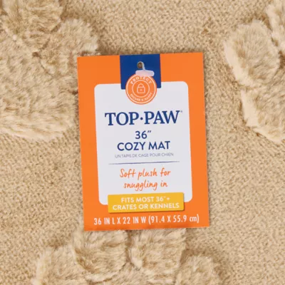 Top Paw® Plush Tan Crate Mat For Optimal Dog Comfort, Machine Washable - Image 5