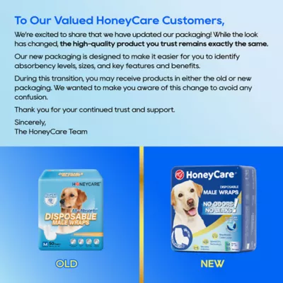Honey Care All Absorb Disposable Male Dog Wrap W/ Speed Dry Technology - 50 Ct - Image 2
