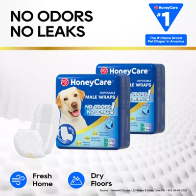 Honey Care All Absorb Disposable Male Dog Wrap W/ Speed Dry Technology - 50 Ct - Image 5