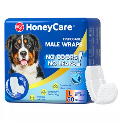 Honey Care All Absorb Disposable Male Dog Wrap W/ Speed Dry Technology - 50 Ct - Image 1