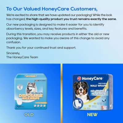Honey Care All Absorb Disposable Male Dog Wrap W/ Speed Dry Technology - 50 Ct - Image 2