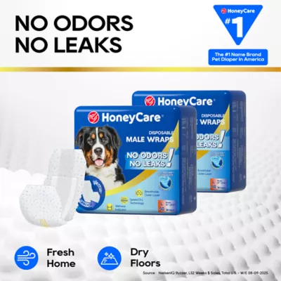 Honey Care All Absorb Disposable Male Dog Wrap W/ Speed Dry Technology - 50 Ct - Image 6