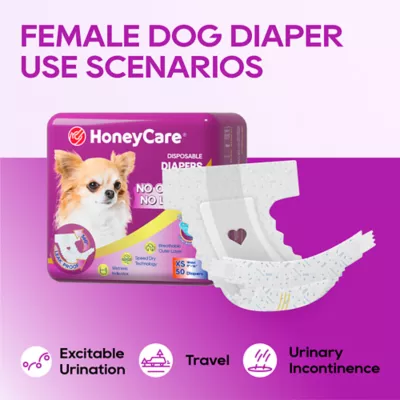 Honey Care All Absorb Disposable Female Dog Diapers W/ Speed Dry Technology , X-Small -50 Ct - Image 6