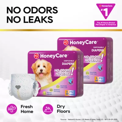 Honey Care All Absorb Disposable Female Dog Diapers W/ Speed Dry Technology, Small- 40 Ct - Image 3