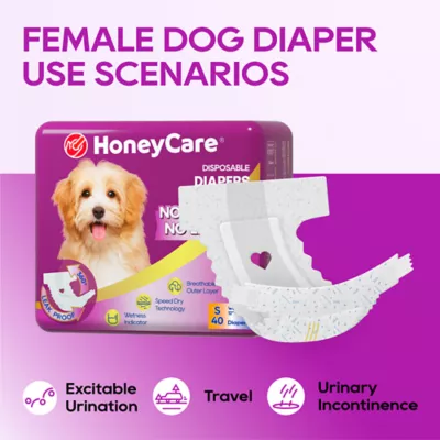 Honey Care All Absorb Disposable Female Dog Diapers W/ Speed Dry Technology, Small- 40 Ct - Image 6