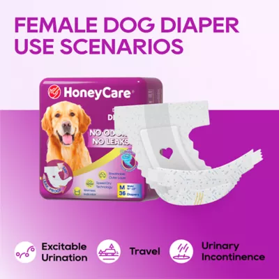 Honey Care All Absorb Disposable Female Dog Diapers W/ Speed Dry Technology, Large- 36 Ct - Image 6