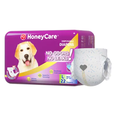 Honey Care All Absorb Disposable Female Dog Diapers W/ Speed Dry Technology, Large- 22 Ct - Image 1
