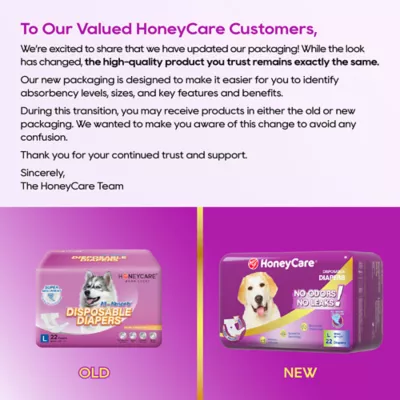 Honey Care All Absorb Disposable Female Dog Diapers W/ Speed Dry Technology, Large- 22 Ct - Image 2