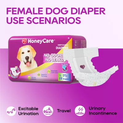 Honey Care All Absorb Disposable Female Dog Diapers W/ Speed Dry Technology, Large- 22 Ct - Image 6