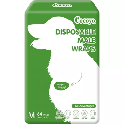 Cocoyo Disposable Male Dog Wraps W/ Leak-Proof Protection & Wellness Indicator- 72 Ct - Image 1