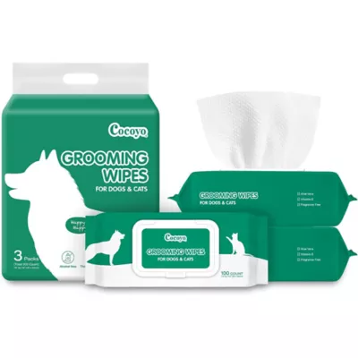 Cocoyo Best Value Grooming Wipes W/ Aloe Vera & Vitamin E For Dogs & Cats, Fragrance Free- 300 Ct - Image 1