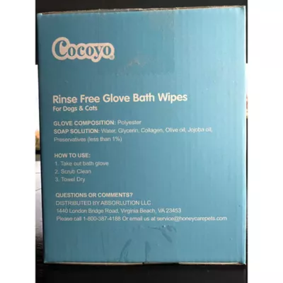 Cocoyo Best Value Rinse Free Glove Bath Wipes For Dogs & Cats W/ Hair Nourishing Formula- 30 Ct - Image 6