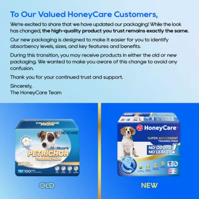 Honey Care Super Absorbant Speed Dry Dog Training Pads W/ Built-In Attractant- 100 Ct - Image 2