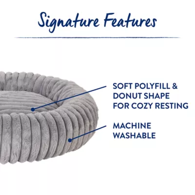 Top Paw® Donut Shape Dog Bed, Multiple Colors, Grey/Brown - Image 3