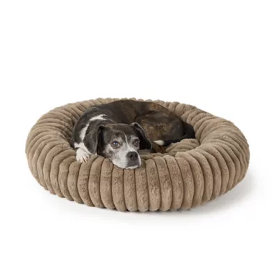 Top Paw® Donut Shape Dog Bed, Multiple Colors, Grey/Brown - Image 1