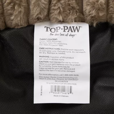 Top Paw® Donut Shape Dog Bed, Multiple Colors, Grey/Brown - Image 7