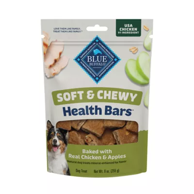 Blue Buffalo Soft & Chewy Health Bars, Adult Dog Treats Baked with Real Chicken & Apples, 9 oz - Image 1