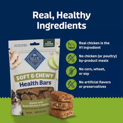 Blue Buffalo Soft & Chewy Health Bars, Adult Dog Treats Baked with Real Chicken & Apples, 9 oz - Image 7