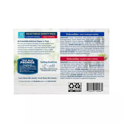 Blue Buffalo Delectables Variety Pack Adult Dog Food Topper - Lamb & Turkey, Chicken & Beef, 3 oz - Image 2