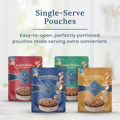 Blue Buffalo Delectables Variety Pack Adult Dog Food Topper - Lamb & Turkey, Chicken & Beef, 3 oz - Image 5
