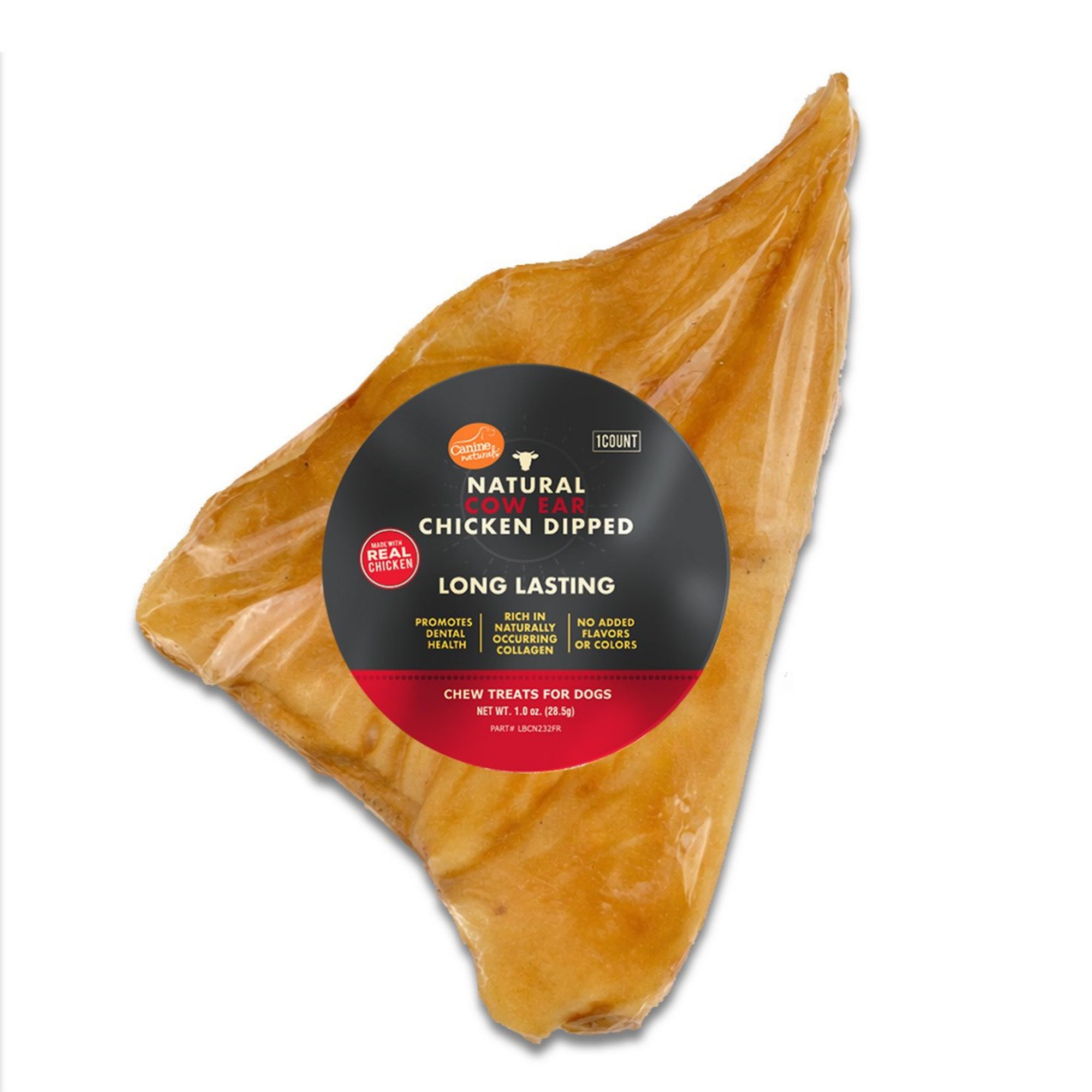 Canine Naturals Chicken Coated Cow Ear Dog Chew, 1 ct. 1 oz by Canine Naturals
