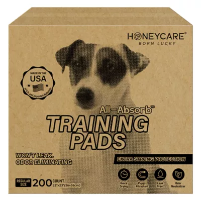 Honey Care Super Absorbant Speed Dry Dog Training Pads W/ Built-In Attractant, Large- 200 Ct - Image 1