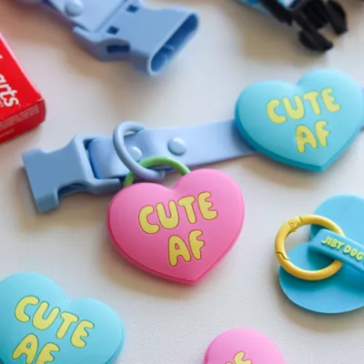 Jiby Cute Af Pink Dog Tag Charm - Image 3