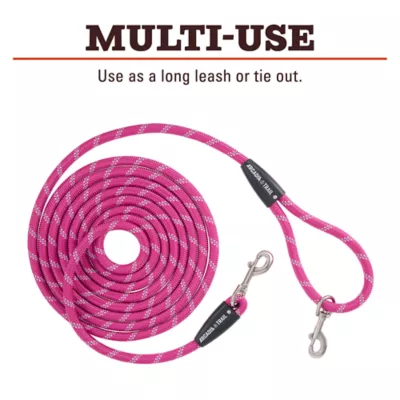 Arcadia Trail® Reflective Multi-Use Rope Leash Berry 15 Foot Extended Length - Image 2