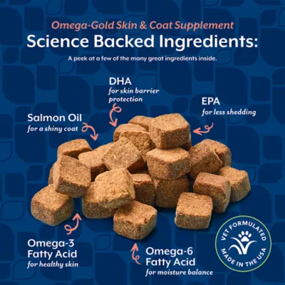 NaturVet Omega-Gold Dog and Cat Skin & Coat Supplement, Bacon & Chicken, 90 Count - Image 4