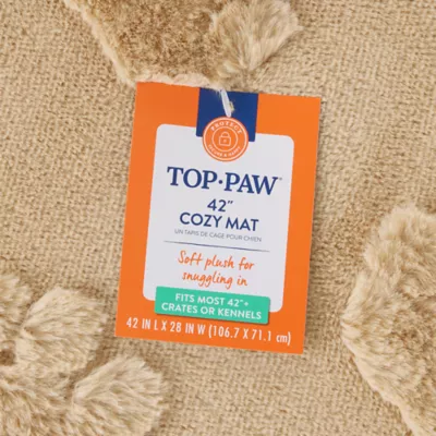 Top Paw® Plush Tan Crate Mat For Optimal Dog Comfort, Machine Washable - Image 5