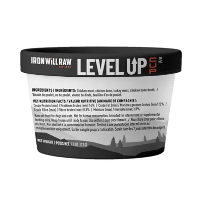 Iron Will Raw Level Up Cup Frozen Chicken & Turkey in Bone Broth for Dog & Cat - Image 2