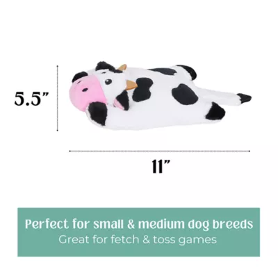 HugSmart® Cow Flat Squeaky Plush Dog Toy - Image 2