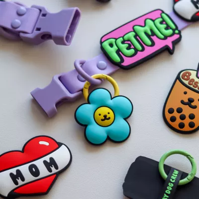 Jiby Blue Daisy Dog Tag Charm - Image 2