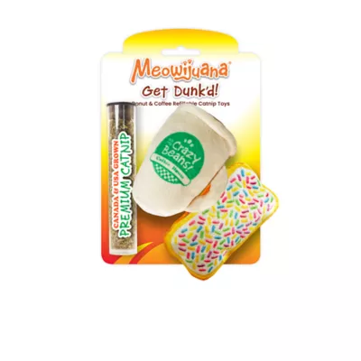 Meowijuana® Rise and Shine Coffee and Donut Refillable Catnip Toy - 2 Pack - Image 1
