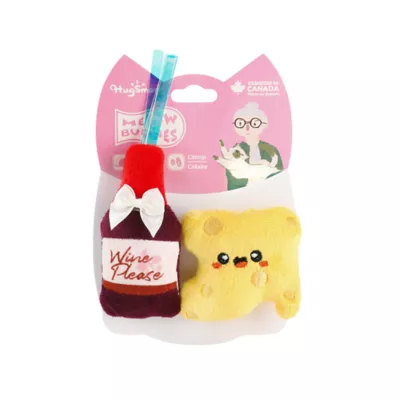 HugSmart® Catnip Wine Cheese Plush Cat Toys, 2 Pack - Image 4
