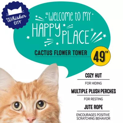 Whisker City® Cactus Flower Tower Cat Scratch - Image 3