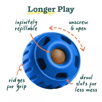 WOOF Pupsicle Dog Treat Dispensing Toy, Long-Lasting Fillable Dog Toy for Small Dogs, Navy Blue - Image 2