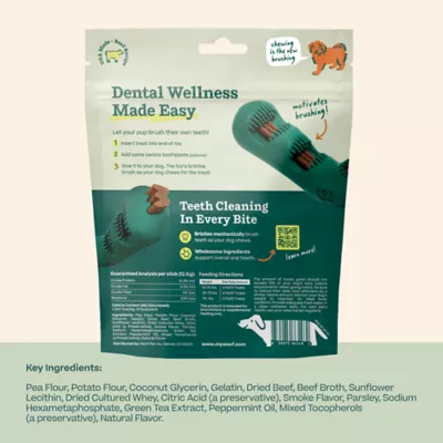 WOOF Bite n' Brush Dog Dental Care Treat Refills, Beef Flavor, Chicken-Free, 8 oz - Image 2
