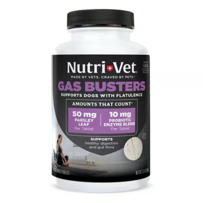NutriVet Gas Busters Dog Digestive Supplement, Supports Flatulence, 60 Count - Image 1