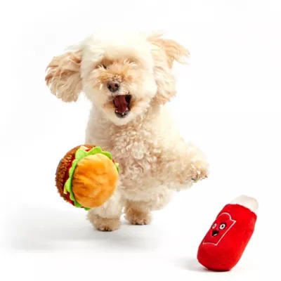 BARK Cookout Burger & Ketchup Dog Toys - Image 3