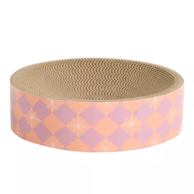 Whisker City® Plaid Star Cat Scratcher, Bowl Shape For Nesting, 13.4 IN D X 3.75 IN H - Image 1