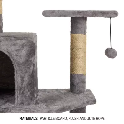 Whisker City® 74-inch Tall Plush Playground Cat Scratch Tower - Image 5