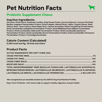 Open Farm Dog Supplement Chews, Probiotic 90ct - Image 6