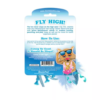 Meowijuana Get Flyin Jelly Exp 2 Pack Refillable Catnip Toy with Wand Promotes Play and Cat Health - Image 2