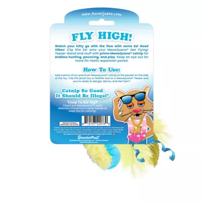 Meowijuana Get Flyin Eel Exp 2 Pack Refillable Catnip Toy with Wand Promotes Play and Cat Health - Image 2