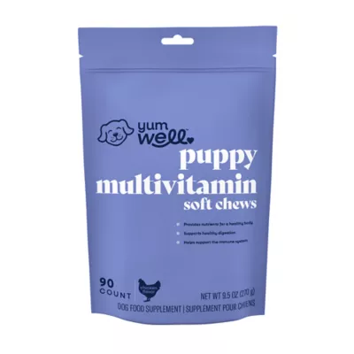 YumWell Puppy Multivitamin Dog Soft Chews, Support Immune Health, Chicken Flavor, 90 ct - Image 1